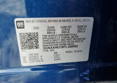 2023 Chevrolet Equinox Ls from USA, damaged, VIN 3GNAXHEG9PL168065